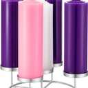 Christmas Advent Wreath Ring with 5 Pillar Candle Holder Advent Wreath Holder Table Decoration Xmas Metal Candlesticks Ring for Holiday Christmas Home (Silver, Candle Cup Diameter 2.04 Inches)