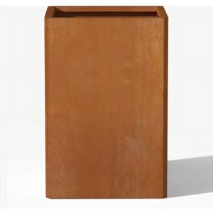 24" Cor Ten Planter Box, 14x14 Inch Large Weathering Steel Planter for Indoor & Outdoor Plants, with Drainage Holes, Rusted Metal Flower Pot for Farmhouse Home Decor, DIY Assembly (Rusty)
