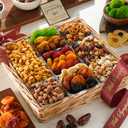 Broadway Basketeers Deluxe Sympathy Dried Fruit And Nuts Gift Basket - A Premium Healthy Condlence Gift - Corporate, Bereavement Gifts for Families (EXP 05/25/26)