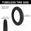 14X2.125 Ebike Tire,SOGIME Tubeless 14 inch Tire Explosion-Proof for Electric Bike Ride-On Scooter, 54/257R254