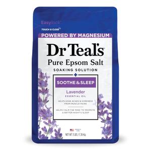 Dr Teal's Epsom Salt Magnesium Soak, Soothe & Sleep with Lavender, 3 lbs (48 Ounce (Pack of 1))