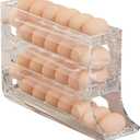 EGG HOLDER FOR FRIDGE, Auto Rolling Fridge Egg Organizer, Egg Rack For Refrigerator. (Clear)