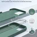 for iPhone 15 Pro Case Liquid Silicone Slim Shockproof Protective Cover 6.1 Inch Anti-Scratch Drop Protection,Forest Green