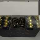 100 Pcs Christmas Ball Ornaments Set, Black and Gold Xmas Tree Decoration, Shatterproof Decorative Hanging Balls with Loop for Christmas Party Holiday Wreath Garland Home Decor