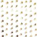 Birthday Graduation Decorations 2026, 105Feet Gold Star Garland Party Banner Hanging- Golden Double Side Twinkle Paper Stars Streamers Backdrop for Classroom Welcome Home Ceiling Decor, 8Pack
