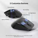 acer Wireless Mouse for Laptop, Bluetooth Computer Mouse Ergonomic for 4 Devices(2.4Ghz+BT 5.2+Wired), OLED Screen Rechargeable Mice, 5 Programmable Buttons, 4000 DPI for MacBook PC Desktop