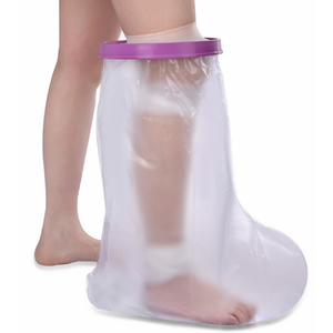 Waterproof Leg Cast Cover For Shower. Cast Protector Covers Bag Bath, Watertight Plastic Sleeve Sock Reusable Dry Seal Broken Leg Knee Foot, Size 24"