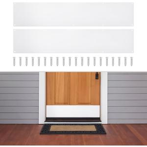 2 Pcs Door Kick Plates - 6 x 30 Inches Kick Plates for Exterior Interior Doors Protection Decor, 1.5mm (1/16 Inch) Thickness Rectangular Aluminum Door Push Plate (White)