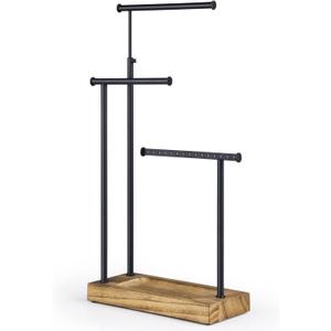 SRIWATANA Jewelry Organizer Stand, Extra Tall Necklace Holder Jewelry Holder, Gift Idea (Carbonized Black & Black)