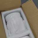 TAMAYKIM 5 Inch Ceramic Plant Pots with Drainage Holes, Modern Flower Planter with Saucer for Indoor Plants, Succulent, Cactus & Herbs, White, Set of 2 (Plants Not Included)