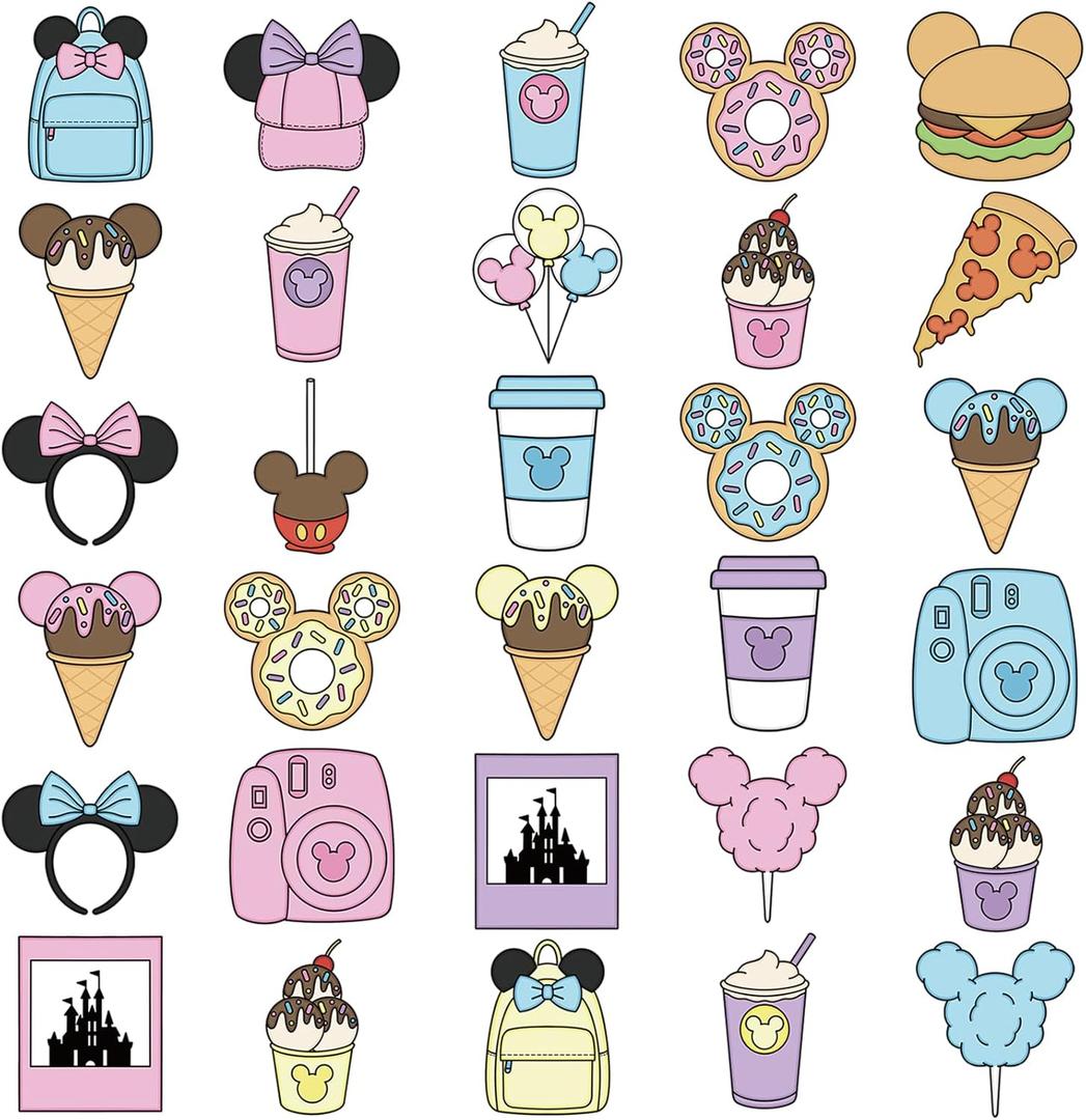 RiVolTa Mouse Cruise Door Magnets - 30 Pcs Cute Ship Decorations Magnetic Funny Ice Cream Snacks Cabin Anchor Stickers Cartoon Animal Decals Stateroom Accessories for Holiday Carnival Party Car Decor