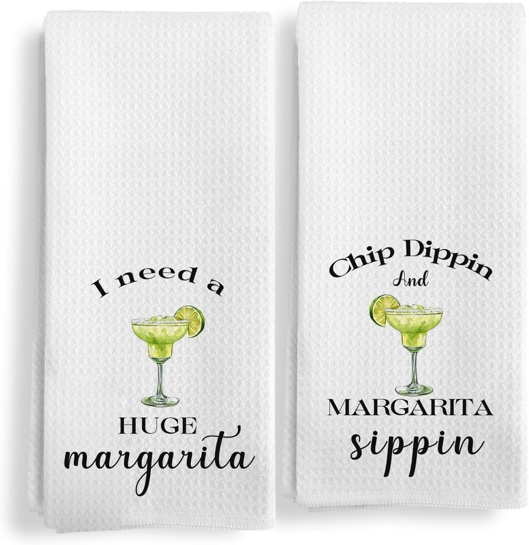 Bar Kitchen Towels Set of 2, Margarita Gifts for Women Hand Towels, Bartender Gifts Decorative Dish Tea Towels for Kitchen Home Bar Cart Bartender, 16X24In