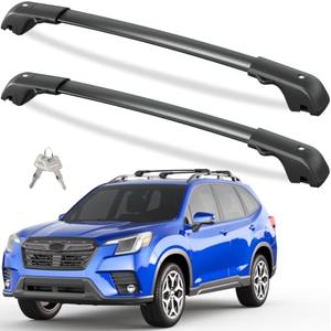 Tuyoung 300lbs Roof Rack Cross Bars for Subaru Forester 2014-2026 | with Raised Side Rails (Not for Wilderness), Lockable Heavy Duty Roof Rails Crossbars Aluminum Rooftop Cargo Luggage