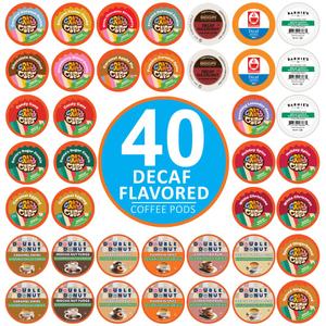 Crazy Cups Flavored Decaf Coffee Pods Variety Pack Compatible with Keurig K Cups Brewers, 40 Count, Assorted Decaffeinated Flavored Coffee Sampler(Pack of 1), BB 04-15-26