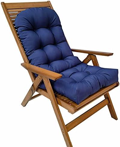 Patio Rocking Chair Cushion,Waterproof Non-Slip High Back Patio Cushions,43Inch Indoor/Outdoor Chaise Lounger Cushions (Navy)