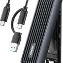 FIDECO M.2 NVMe Enclosure, USB 3.2 Gen 2, 10Gbps NVMe SSD Enclosure, PCIe Adapter for M & M+B Key, Support UASP and Trim, Full Aluminum Alloy Body, Sandwich Style Design, Tool-Free Installation