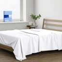 Thread Spread 100% Cotton Full Size Flat Sheet Only - 400 Series Glee Collection Full Flat Sheet (1 PC, White), Silky Soft, Breathable, Cooling, Sateen, Hotel Top Sheets for Hot Sleepers