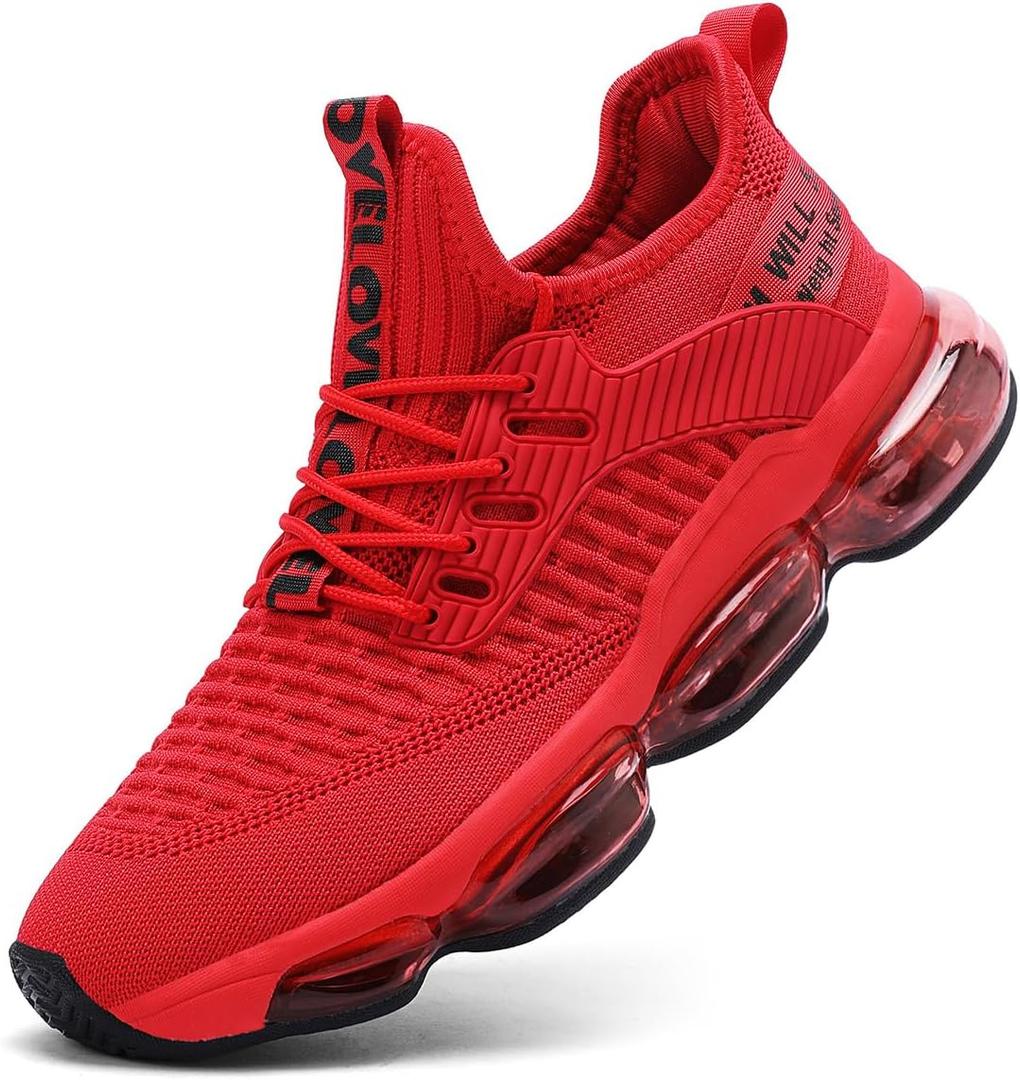 Mens Running Shoes Air Cushion Tennis Walking Sneakers Casual Sport Gym Jogging Red, 12