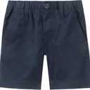 Nautica Boys' School Uniform Flat Front Twill Short (2T, Navy/Pull-on)