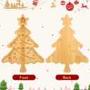 Healifty Christmas Tree Shaped Serving Platter 10.62X7.87X0.59In Bamboo Appetizer Tray for Holiday Party Snack Dessert Cheese Charcuterie Board