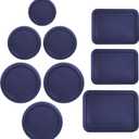 Replacement Lids for Pyrex Glass Food Storage Containers Rectangular (1) 1-Cup (2) 2-Cup (2) 4-Cup (1) 7-Cup (2) 3-Cup (1) 6-Cup Round Rectangle (Blue)