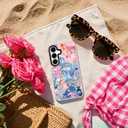for Samsung Galaxy S24 Case, Coastal Vintage Collage Pattern, Military-Grade Drop Protection, Vintage Coastal Soft Slim TPU Protective Cover with Camera Protection for Women & Girls (Sunflower2)