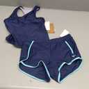 Eddie Bauer Girls' UPF 50+ Racerback Tankini Top and Swim Short Set (Blue, M)