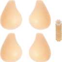 2025 Added Lift Seamless Nipple Covers Ultra-Thin Push up Sticky Pasties Women Adhesive Bras-2 Pairs (Medium, Nude)