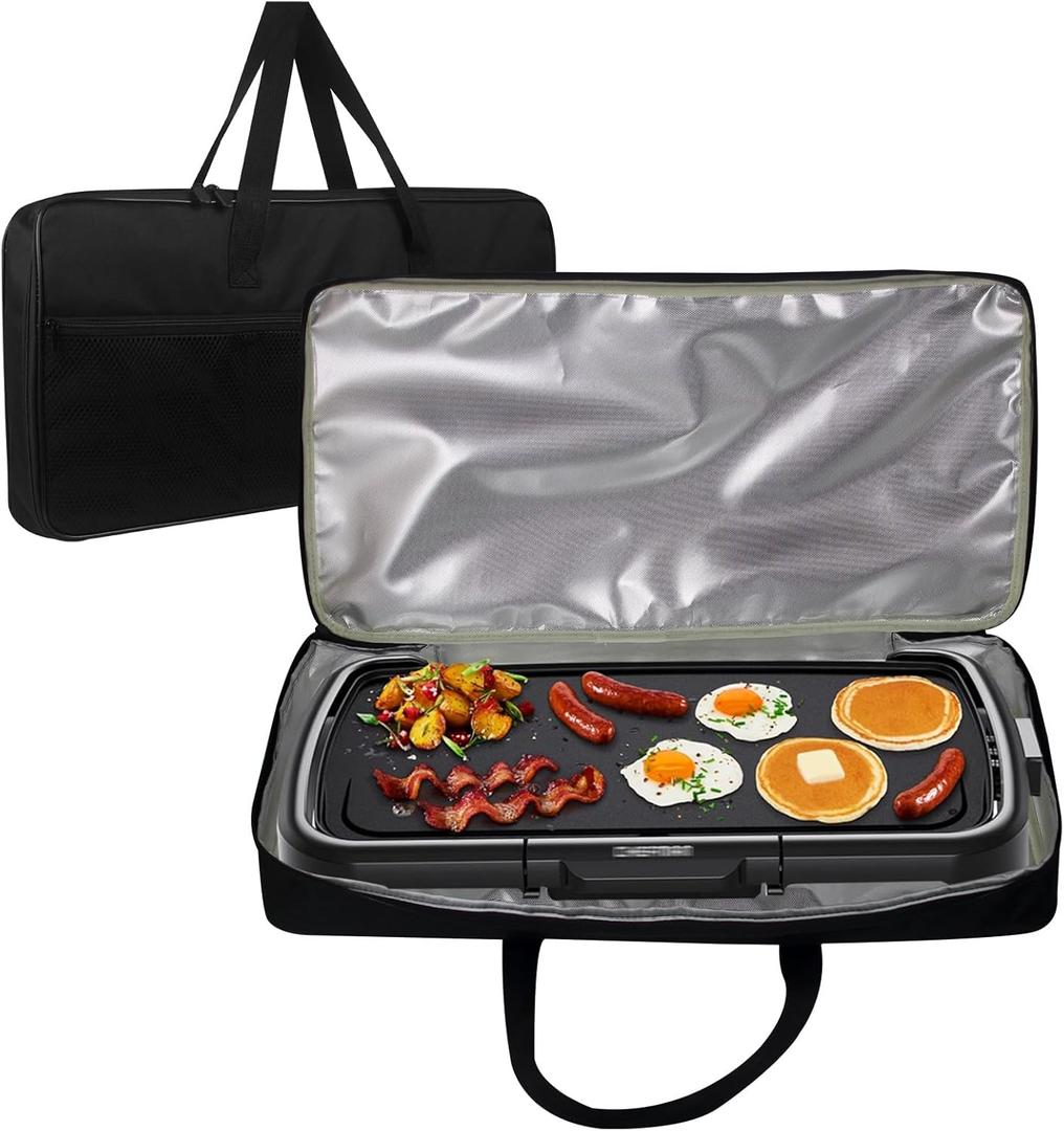 Pancake Griddle Travel Bag Electric Griddle Carrying Case Heat-resistant Waterproof Oxford Storage Bag for Electric Griddle 14648/for Chefman 20 Inch Grill/for Presto 07061 22-inch Griddle Plate