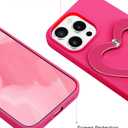 Jusy Case for iPhone 11 Pro Max, Cute Heart with 3D Heart Stand Slim Fit Liquid Silicone Soft Anti-Scratch Microfiber Lining Shockproof Protective Phone Cover for Girly Women Case - Hot Pink