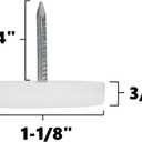 2 x 1" Inch White Furniture Nail Plastic Bottom Leg Protectors Sliders Glides - Pack of 50
