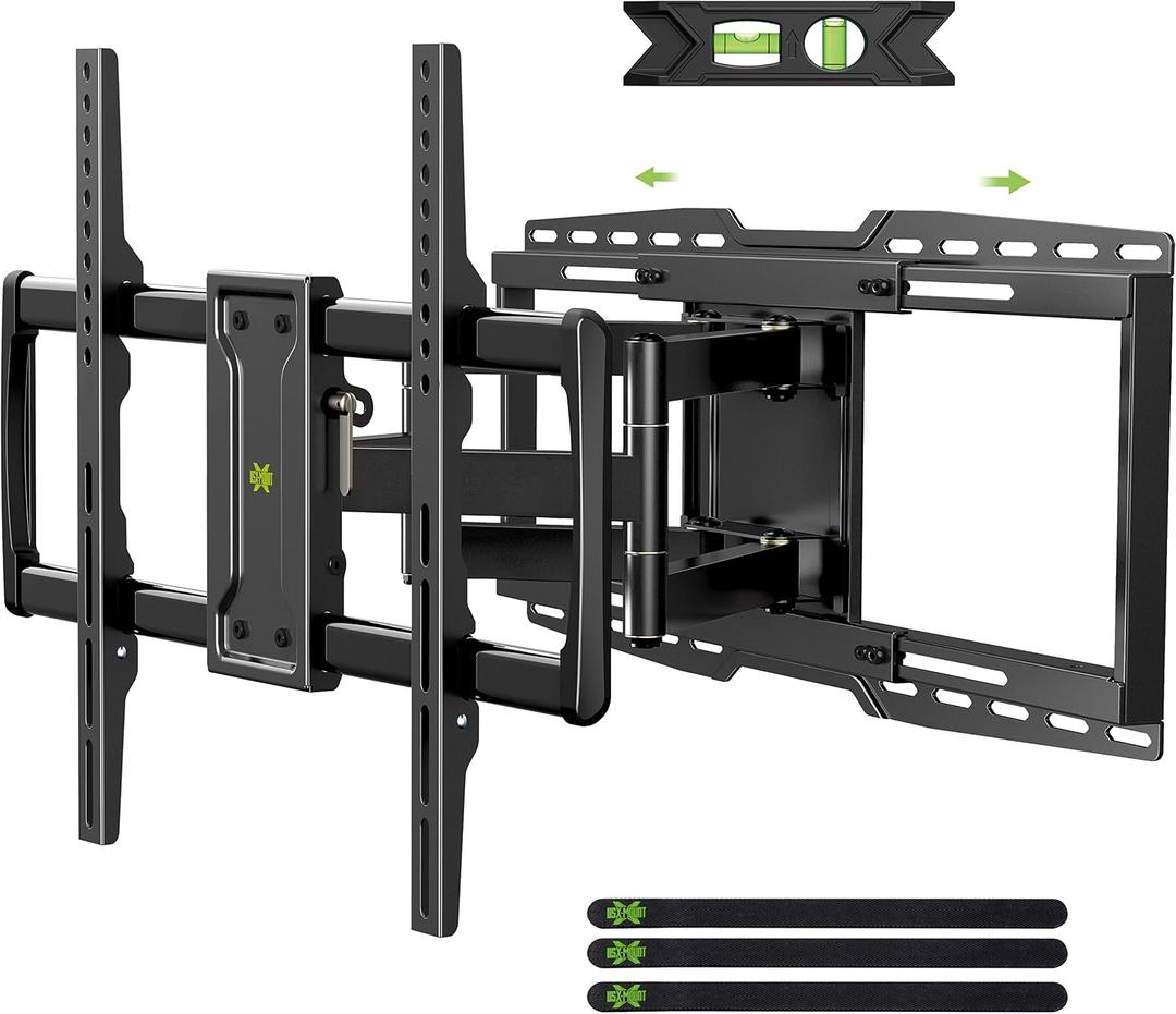 USX MOUNT Heavy Duty Full Motion Sliding TV Wall Mount for 42-97 Inch TVs up to 150 lbs, Wall Mount TV Bracket for Wood Studs 12/16/18/24 inch, Swivel & Tool-Free Tilt, Max VESA 600x400mm