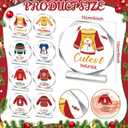 Misdary 8 Pcs Funny Ugly Sweater Gingerbread Christmas Acrylic Trophy Award 4 Inch Christmas Party Trophy Award Contest Prizes for Costume Contest Xmas Winner Holiday Party Supplies