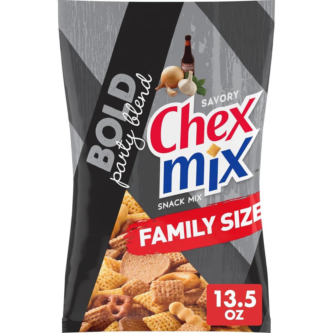 Chex Mix Bold Party Blend Savory Snack Mix, Snacks, Family Size, 13.5 oz (EXP 04/14/26)