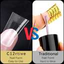 120Pcs Matte Dual Nail Forms,Duck Shape Extension Poly Nail Gel Nail Forms Full Cover Nail Molds 12 Sizes for Solid Nail Gel Glue Nail Art Design Salon & DIY