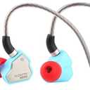 Linsoul 7Hz Salnotes Zero HiFi 10mm Dynamic Driver in-Ear Earphone IEM with Metal Composite Diaphragm Stainless Steel Faceplate Detachable 2Pin OFC Cable (Blue, Without Mic)