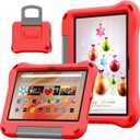 10inch Tablet Case for Kids, Lightweight Shockproof Kid-Proof Cover with Handle Stand for 10in Tablet Kids Case Incompatible iPad Samsung Lenove TCL Onn 10in Tablets. (Red)