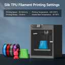 Reprapper Silk TPU Filament, 95A Shore Hardness TPU 1.75mm Bundle, Elastic 3D Printer Filament Pack, Flexible & Soft Filament for 3D Printer ( 0.03mm) 4 * 250G, Blue/Red/Purple/Grey