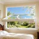 Shed Windows, 360 Rotation Sliding Window,Aluminum Alloy Glass Window with Handles, Flush Mount Basement Window for Bathroom/Kitchen/Warehouse/House (White, 24x24in)