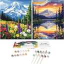 Jethami 2 Pack Rocky Mountain National Park Paint by Numbers Kit for Adults Easy, Natural Landscape Wander Painting National Parks at Home Canvas Painting Art kit for Beginner Seniors 16x20 in