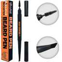 Beard Pen Filler for Men - Barber Styling Grooming Pencil - Waterproof Proof, Sweat Proof, Long Lasting Solution with Natural Finish - Cover Beard and Scalp Patches in Seconds - Jet Black 1 Pack