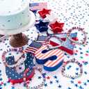 Huquary 48 Pcs 4th of July 250 Years of Freedom Theme Bracelets 1776-2026 Party Favors 250th Anniversary Memorial Day Party Supplies Red White Blue Patriotic Clay Bracelets for Independence Day Gift