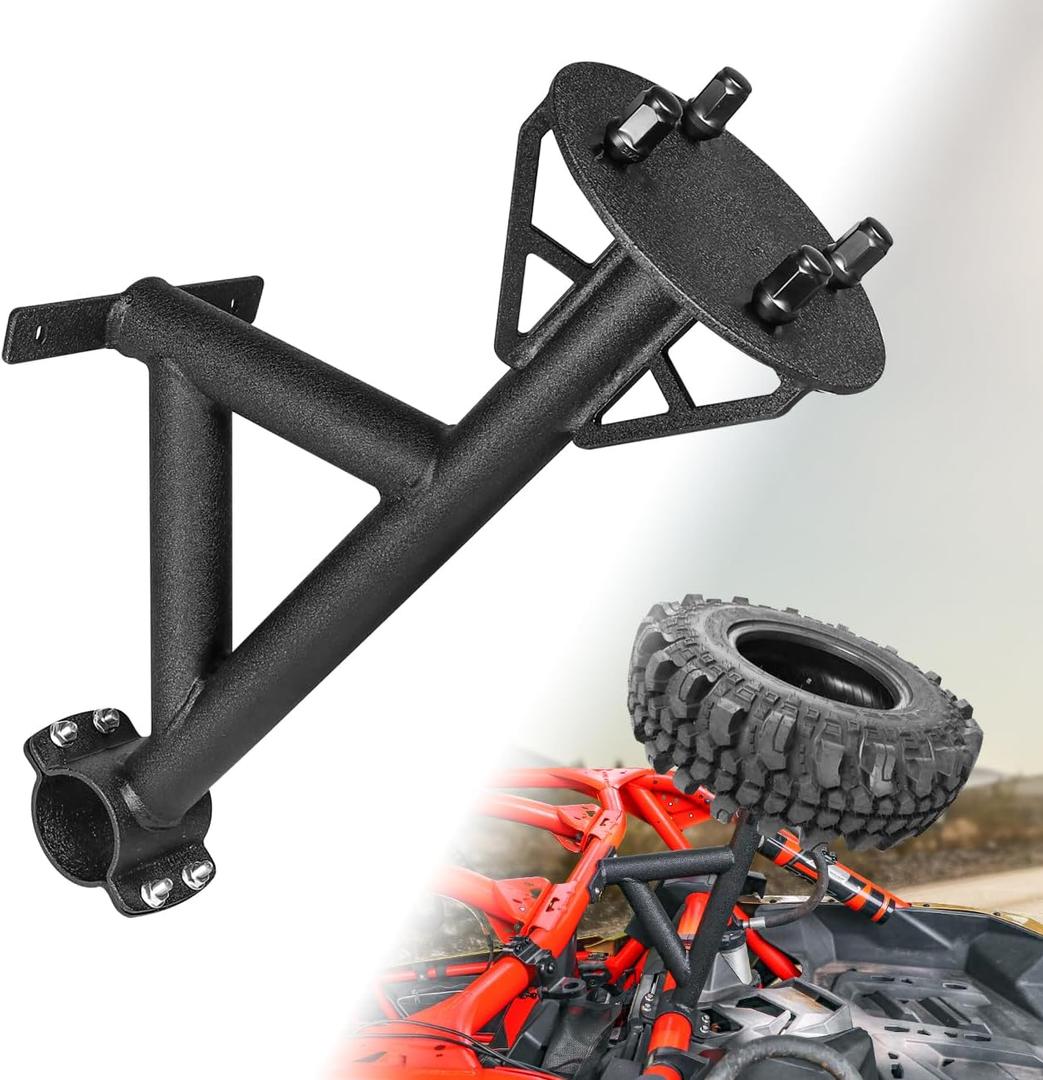 Heavy Duty Metal Spare Tire Mount Storage Rack,Spare Tire Carrier Holder Compatible with for 2017-2023 Can Am Maverick X3 X3 Max Turbo R RR 64" and 72" Models Fits Holds Up to 34" Tire