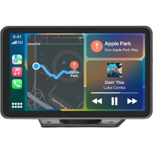 2025 Enhanced Carplay Screen for Car - 7" HD Portable Carplay & Android Auto with Bluetooth, HD Backup Camera, GPS Navigation, Siri, FM Radio, AUX, and Mirror Link  Compatible with All Vehicles