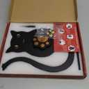 Black Cat Yarn Holder for Crocheting, Wooden Crochet Yarn Holder Magnetic Yarn Spinner with Accessories Storage Anti-Slip Pads,Yarn Ball Holder Crochet Gift for Knitting Lovers with Gift Box Packaging