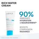 Uriage Rich Water Cream, Moisturizing Face Cream with Hyaluronic Acid, 24H Intense Hydration, Boosts Radiance, Non-Comedogenic