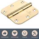 24 PackDoor Hinges Polished Brass 3.5 Inch Interior Hinges 5/8" Radius Brushed Brass Door Hinges