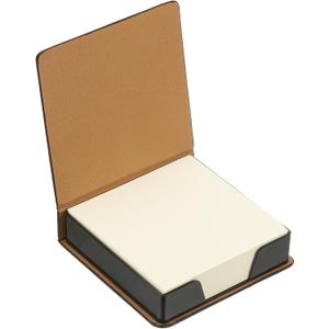 PATIKIL 140 Sheets Leather Sticky Notes Holder, 10in Post Notes Holder Storage Box Desktop Mini Square Case Business Card Holder Memo Pad Organizer for Desk Home Office Notebook, Black