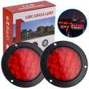 LIGBT 4 Inch Red Led Round Trailer Tail Lights 4" led Trailer Stop Brake Turn Tail Lights 16 LED Waterproof led Trailer Lights for Boat Truck RV