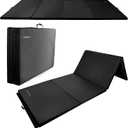 Fitvids Folding Exercise Gymnastics Mat 4'x8'x2" Gym Workout Mat with Carrying Handles High-Density Portable Fitness Aerobics Mats for Home Gym Yoga Pilates Tumbling MMA Core Training, Multiple Colors